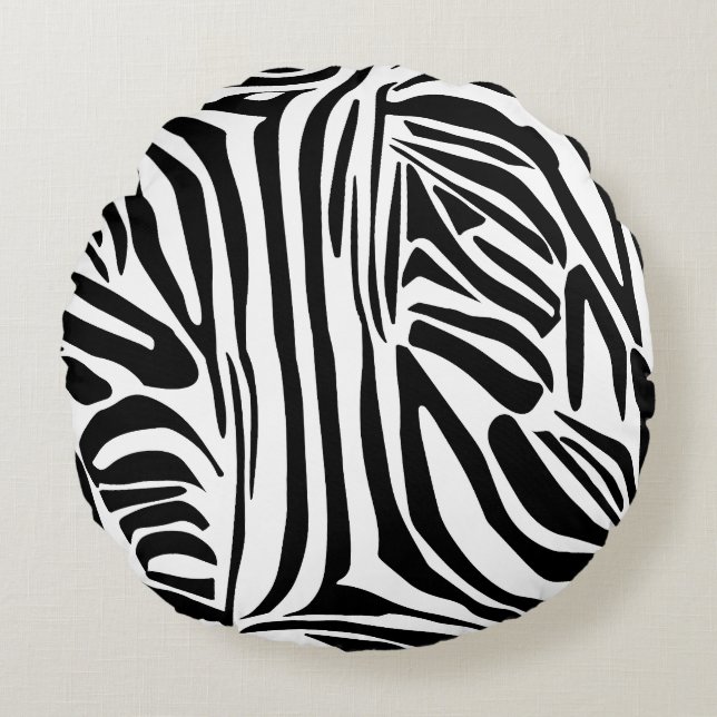 Zebrastrepen Rond Kussen (Voorkant)
