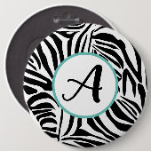 Zebrastrepen Ronde Button 6,0 Cm (Voorkant /achterkant)
