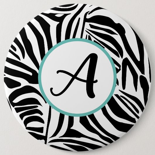 Zebrastrepen Ronde Button 6,0 Cm (Voorkant)