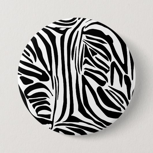 Zebrastrepen Ronde Button 7,6 Cm (Voorkant)