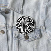Zebrastrepen Ronde Button 7,6 Cm (In situ)