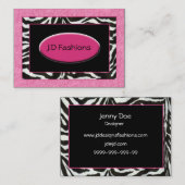 zebrastrepen roze vacht Chic Visitekaartjes (Voorkant / Achterkant)