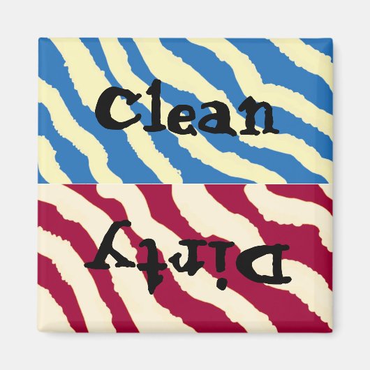 Zebrastrepen Schoon en Vuil Magneet (Voorkant)