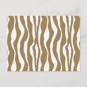 Zebrastrepen - Taupe Tan en Wit Briefkaart