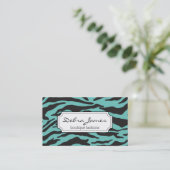 Zebrastrepen | Teal Visitekaartje (Staand voorkant)