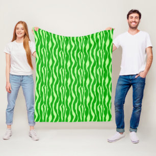 Zebrastrepen - Tinten van limoengroen Fleece Deken