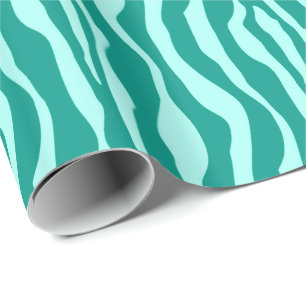 Zebrastrepen - Turquoise en Aqua Cadeaupapier