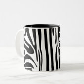 Zebrastrepen Tweekleurige Koffiemok (Voorkant links)