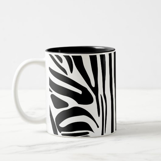 Zebrastrepen Tweekleurige Koffiemok (Links)