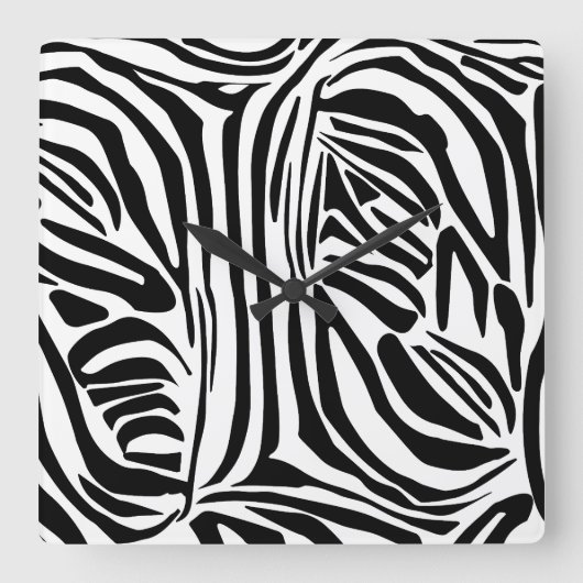 Zebrastrepen Vierkante Klok (Voorkant)