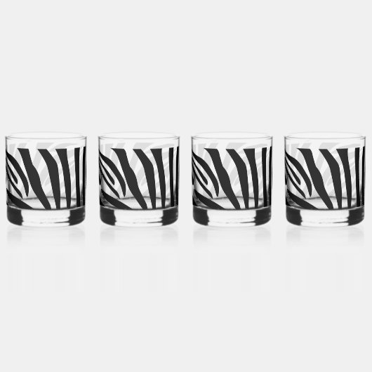 Zebrastrepen Whisky Glas (Voorkant)