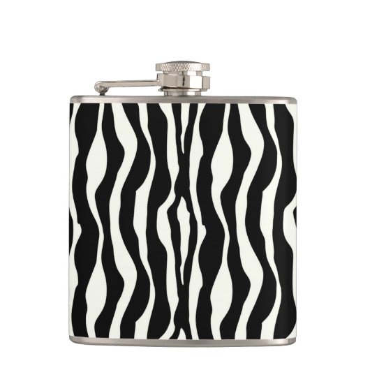 Zebrastrepen - Zwart en Wit Heupfles (Voorkant)