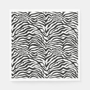 Zebrastrepen Zwart en Wit Streep Dierenprint Servet