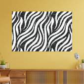 Zebrastrepen Zwart Glitter Wild Dier Chic Canvas Afdruk (Insitu (Woonkamer))