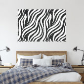 Zebrastrepen Zwart Glitter Wild Dier Chic Canvas Afdruk (Insitu (Slaapkamer))