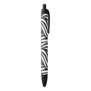 Zebrastrepen Zwarte Glitter Wilde Dierenprint Inkt Pen