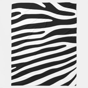 Zebrastrepenpatroon zwart & wit + jouw ideeën fleece deken