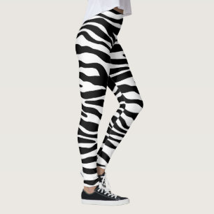 Zebrastrepenpatroon zwart & wit + jouw ideeën leggings