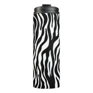 Zebrastrepenpatroon zwart & wit + jouw ideeën thermosbeker
