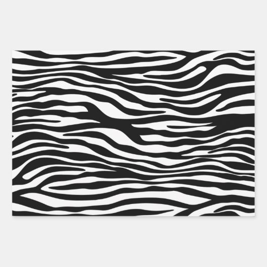 Zebrastripes in roze, zwart en blauw inpakpapier vel (Voorkant 3)