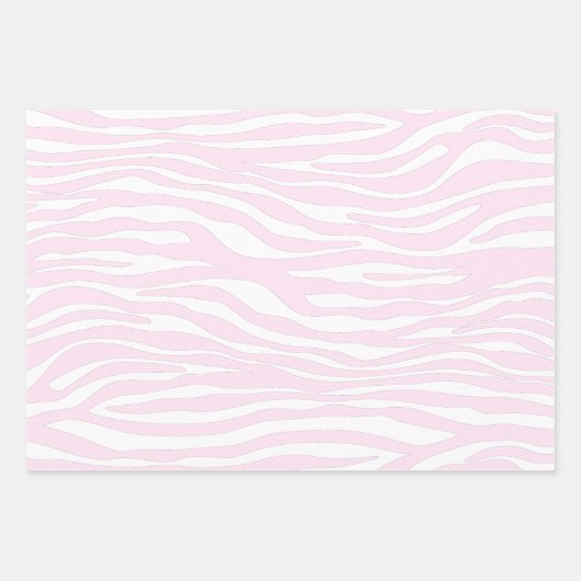 Zebrastripes in roze, zwart en blauw inpakpapier vel (Voorkant 2)
