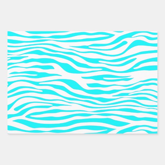 Zebrastripes in roze, zwart en blauw inpakpapier vel (Voorkant)