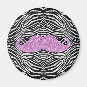 Zebrastrips en roze band magneet