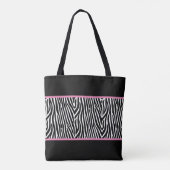Zebrastrips en roze stropen tote bag (Achterkant)