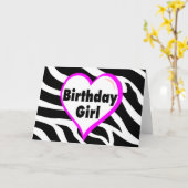 Zebrastrips (Heart Zebra Stripes) Kaart (Gele Bloem)