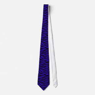 Zebrastrips in het zwart op witte blauwe stropdas