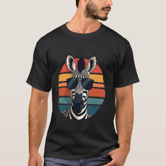 Zebrazonnebril Funny Retro Zebragrafiek T-shirt