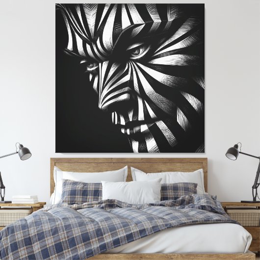 zebrine canvas afdruk (Insitu (Slaapkamer))