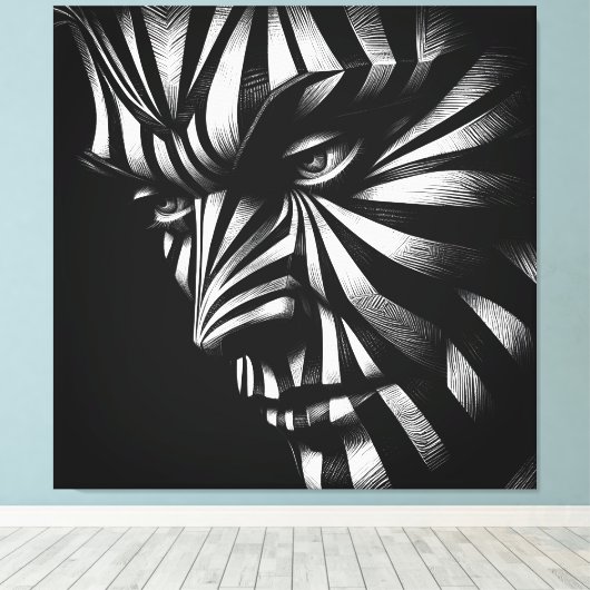 zebrine canvas afdruk (Insitu (Houten vloer))