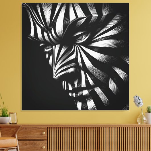 zebrine canvas afdruk (Insitu (Woonkamer))