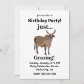 Zebu Cattle Cow Animal Birthday Party Kaart (Voorkant)
