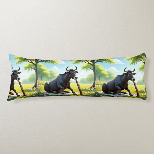 Zebu Meadow Serenade Body Pillow Lichaamskussen (Voorkant)