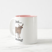 Zebu Rundvee Koe Dier Tweekleurige Koffiemok (Voorkant links)