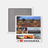 zEC006 RIOBAMBA I Love, Mosaic, Ecuador, Fridge Magneet (Voorkant / Achterkant)
