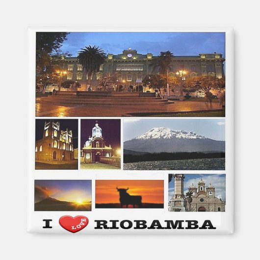 zEC006 RIOBAMBA I Love, Mosaic, Ecuador, Fridge Magneet (Voorkant)