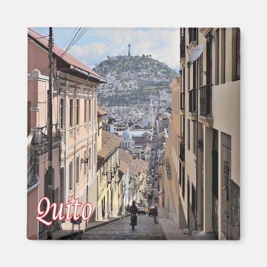 zEC009 QUITO, Old Town, America, Fridge Magneet (Voorkant)