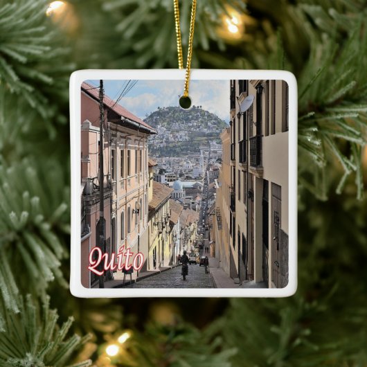 zEC009 QUITO, Old Town, Amerika, Keramisch Ornament (Boom)