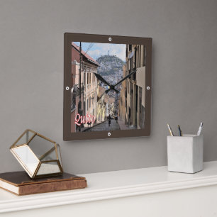 zEC009 QUITO, Old Town, Amerika, Vierkante Klok