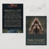 Zechariah 12:1-10 and Psalm 122:6 KJV Card Visitekaartje (Voorkant / Achterkant)