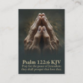 Zechariah 12:1-10 and Psalm 122:6 KJV Card Visitekaartje (Achterkant)