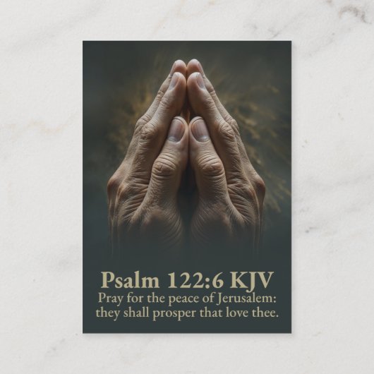 Zechariah 12:1-10 and Psalm 122:6 KJV Card Visitekaartje (Achterkant)