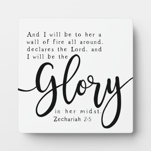 Zechariah 2:5 Bijbelse Scriptplank Farmhouse Fotoplaat (Voorkant)