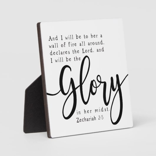 Zechariah 2:5 Bijbelse Scriptplank Farmhouse Fotoplaat (Voorkant)