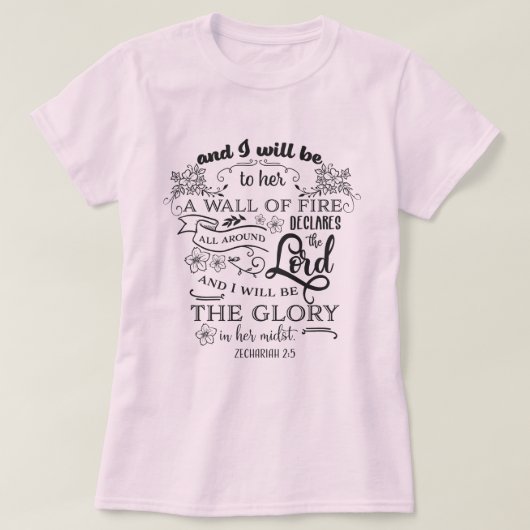 Zechariah 2:5 t-shirt (Design voorkant)