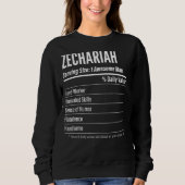 Zechariah Serving Size Nutrition Label Calories Trui (Voorkant)