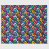 Zed Head - Neon Zombie Horde Pattern Cadeaupapier (Vlak)